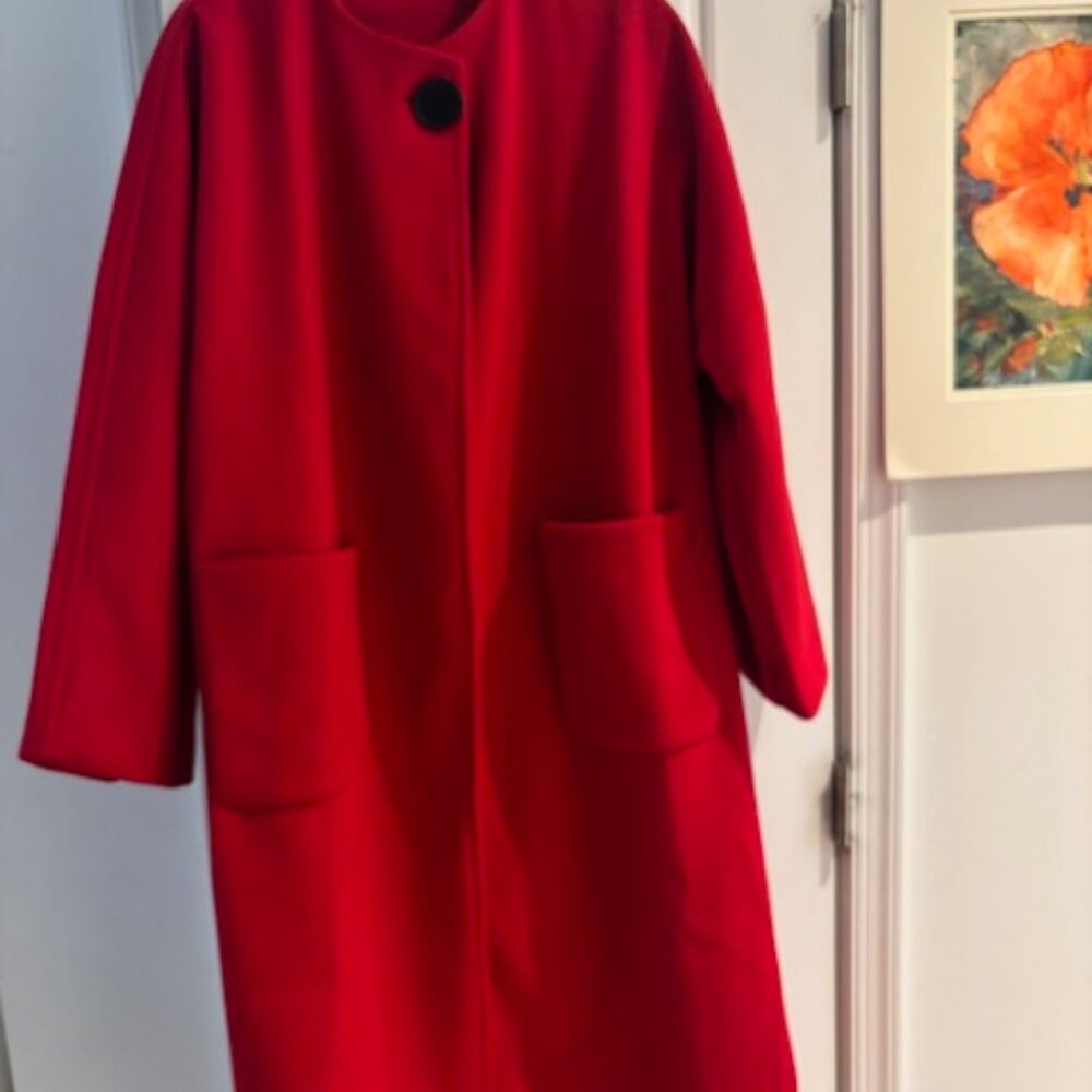 Red Women's Coat - Picture 2 of 4